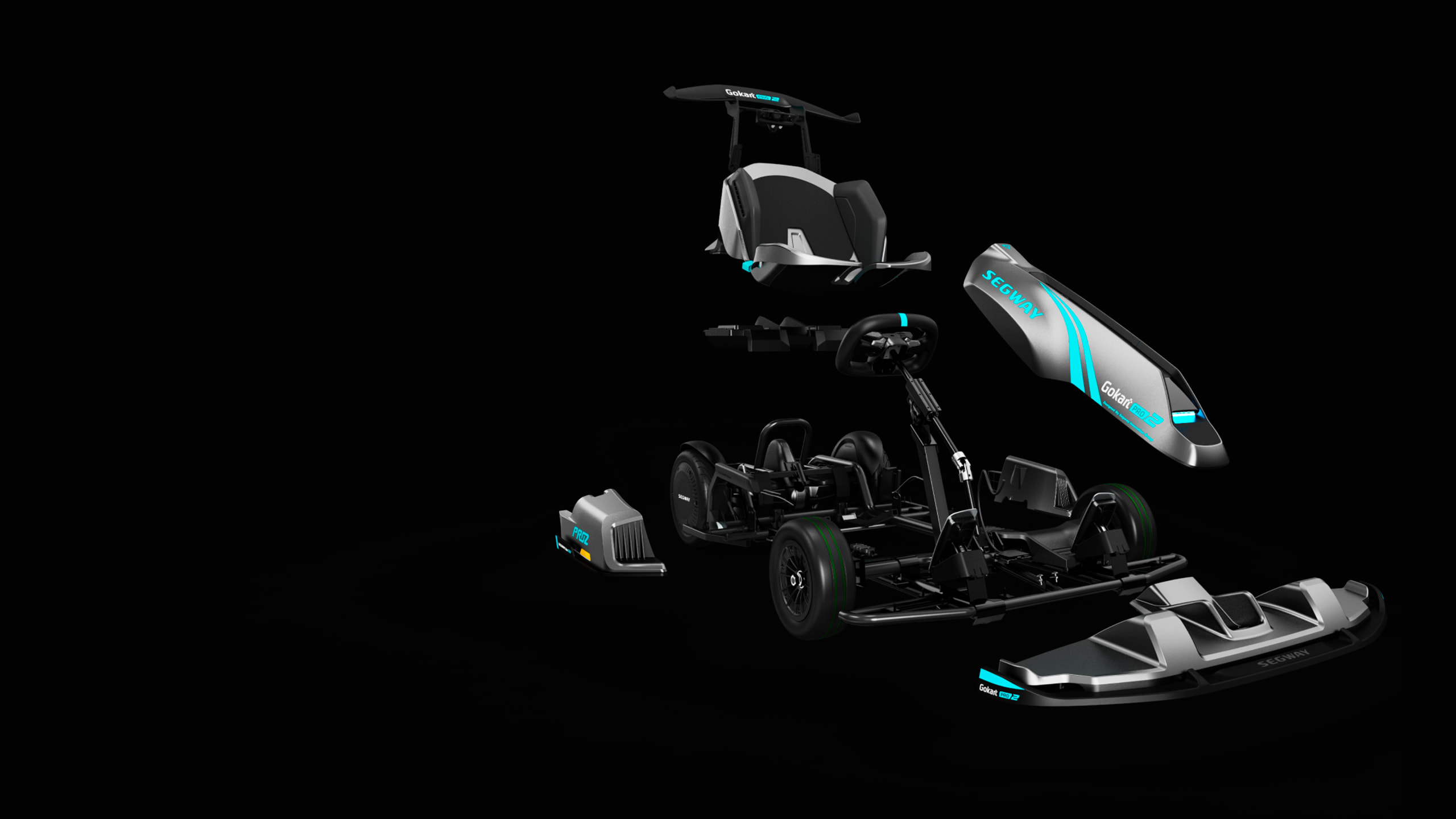 Рама электрокарта Ninebot Go-Kart Pro 2 изготовлена из стали