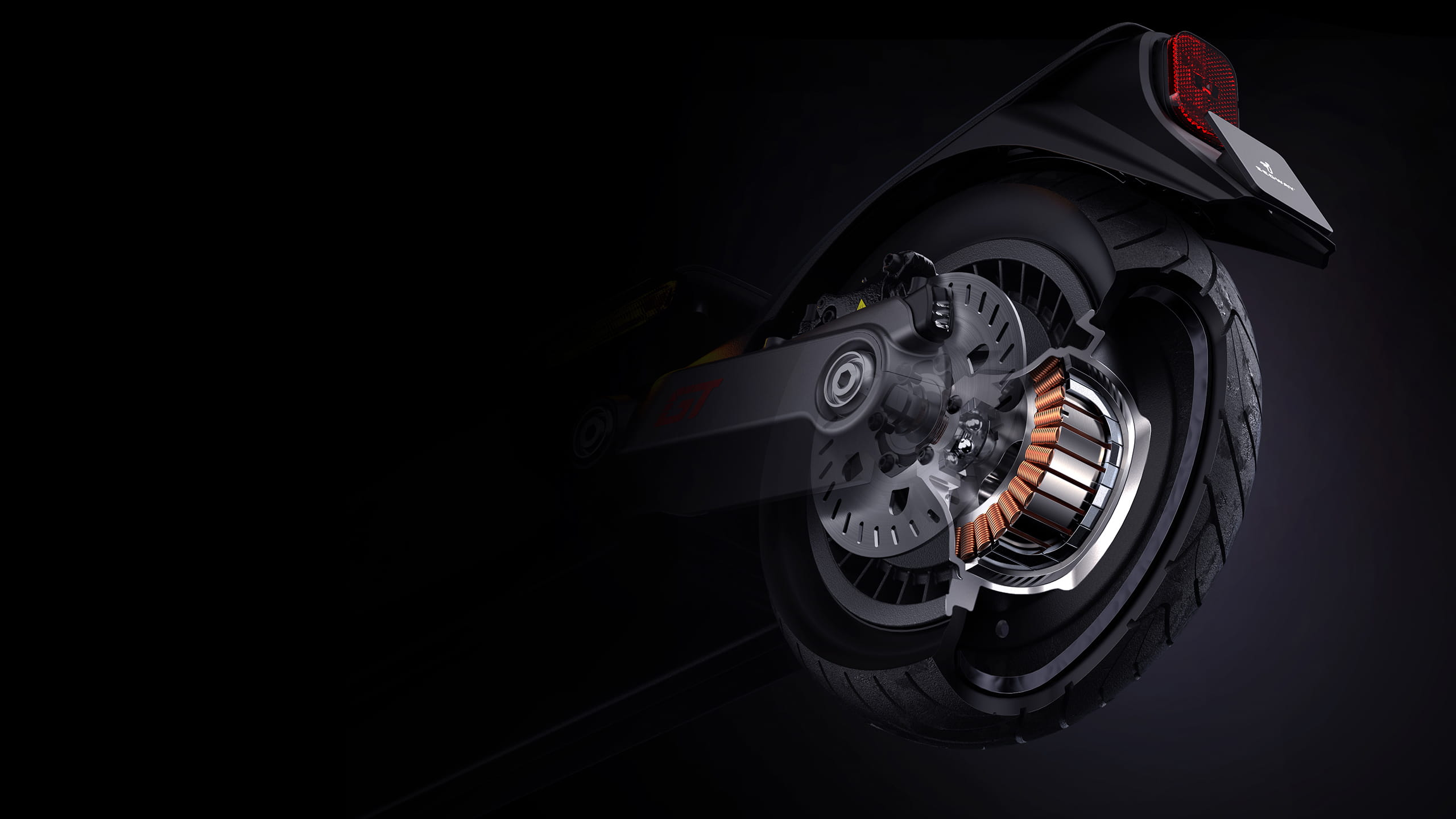 Мотор гоночного электросамоката Ninebot GT1 обеспечивает максимальную скорость до 60 км\ч