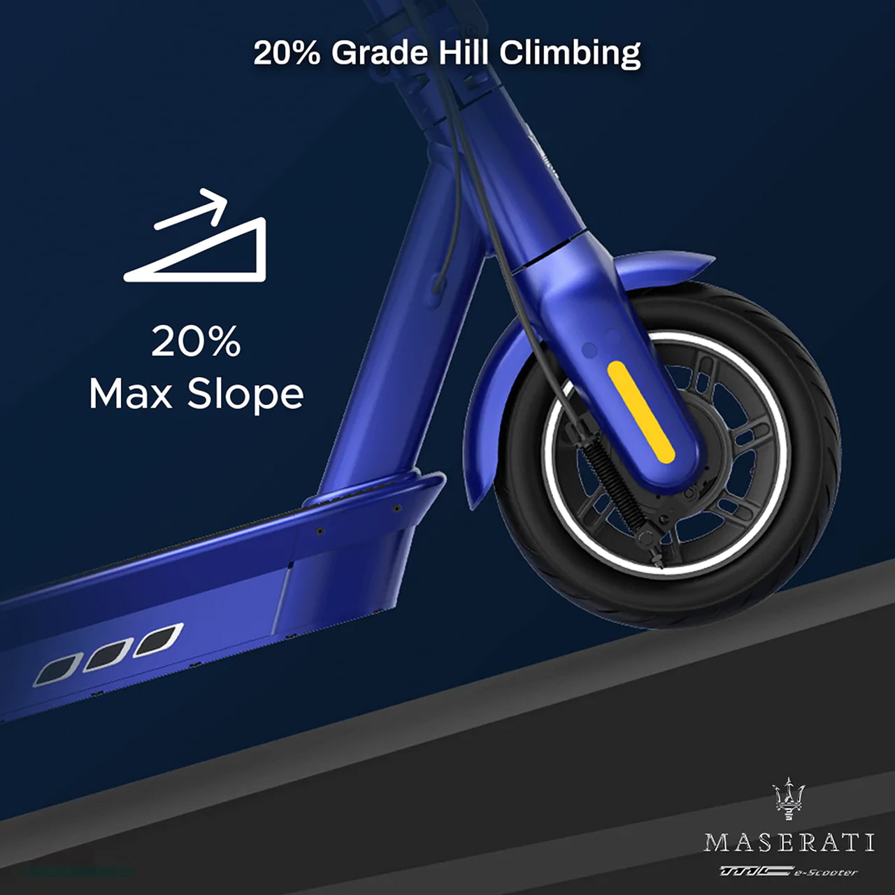Ninebot KickScooter MAX G30 Maserati преодолевает подъёмы с уклоном до 20%